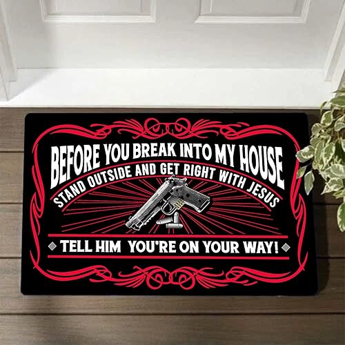 TUNIU Funny Before You Break - Felpudo de 20 x 32 pulgadas, para interiores y exteriores, fácil de limpiar