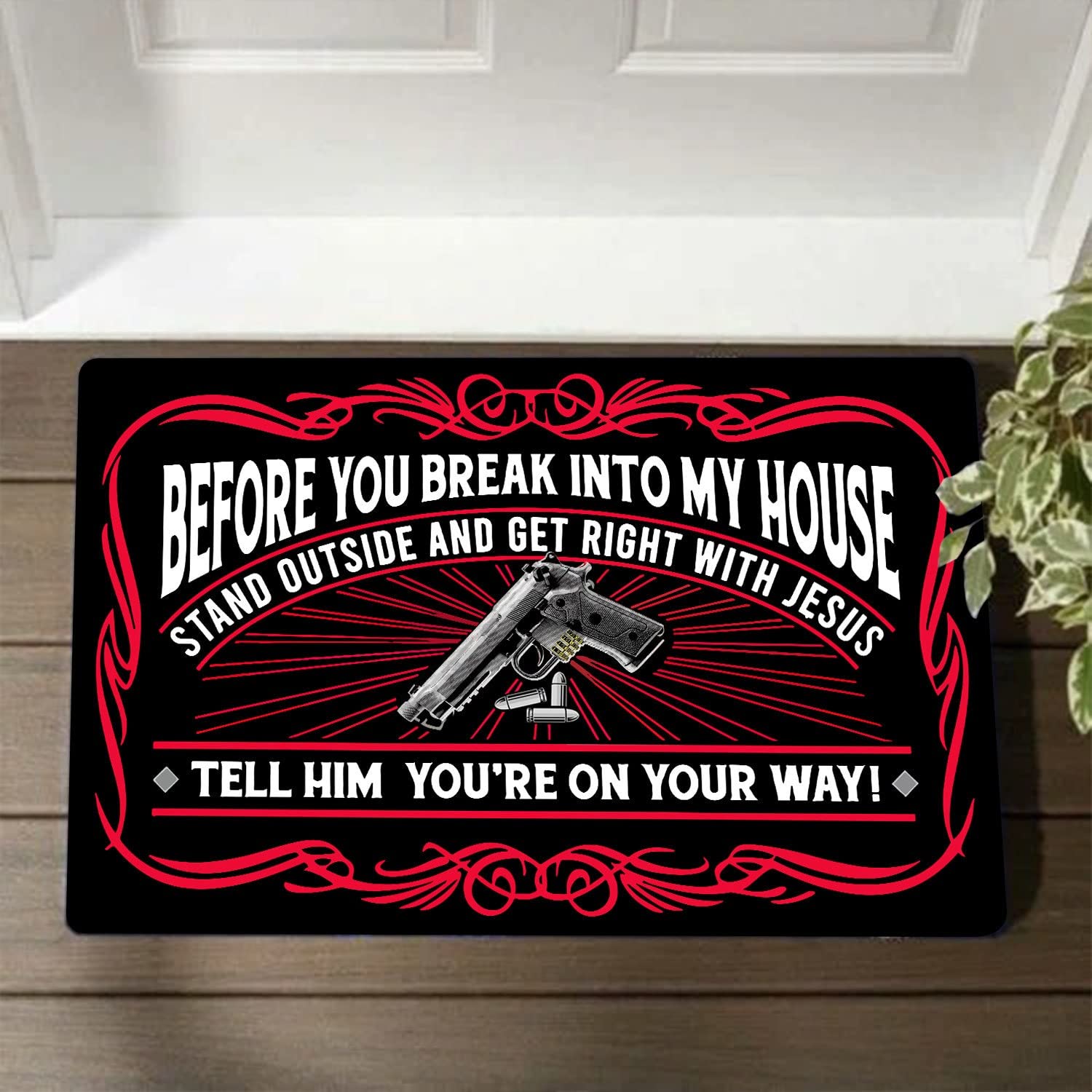 TUNIU Funny Before You Break Doormat, 20x32 Inch Indoor/Outdoor Door Mat, Easy Clean