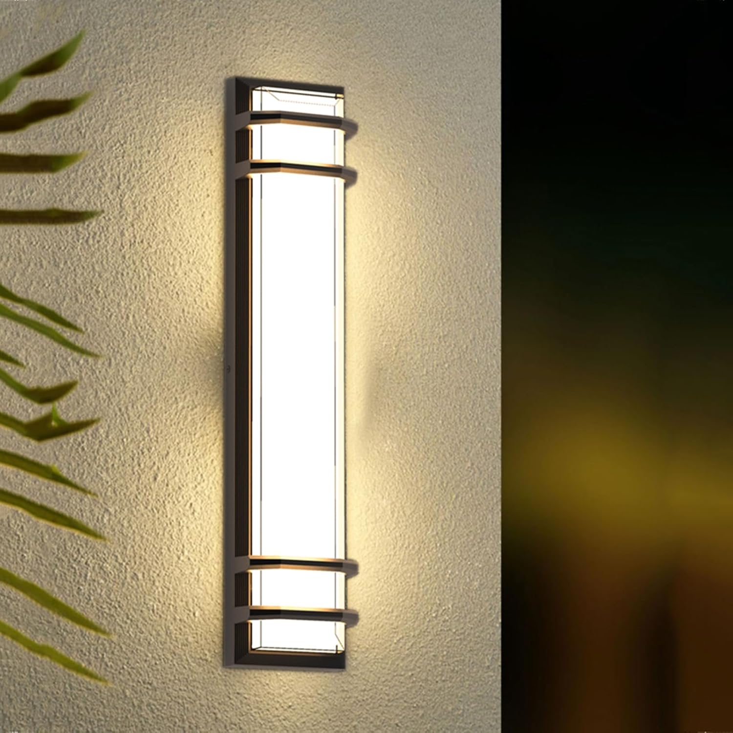 10%-100% Dimmable Outdoor Wall Lights, LED 3000k 4500K 6000k Exterior Light Fixture, IP65 Waterproof, Matt Black Wall Lighting for House Porch Patio(1Pack)