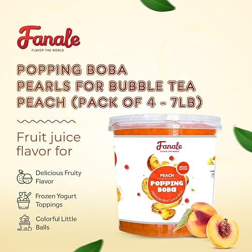 Vista 44 de Fanale Perlas de fresa y mango, veganas, sin OMG, sin gluten, sin grasa, perfectas para té de burbujas, batidos, helados, postres y bebidas, 2