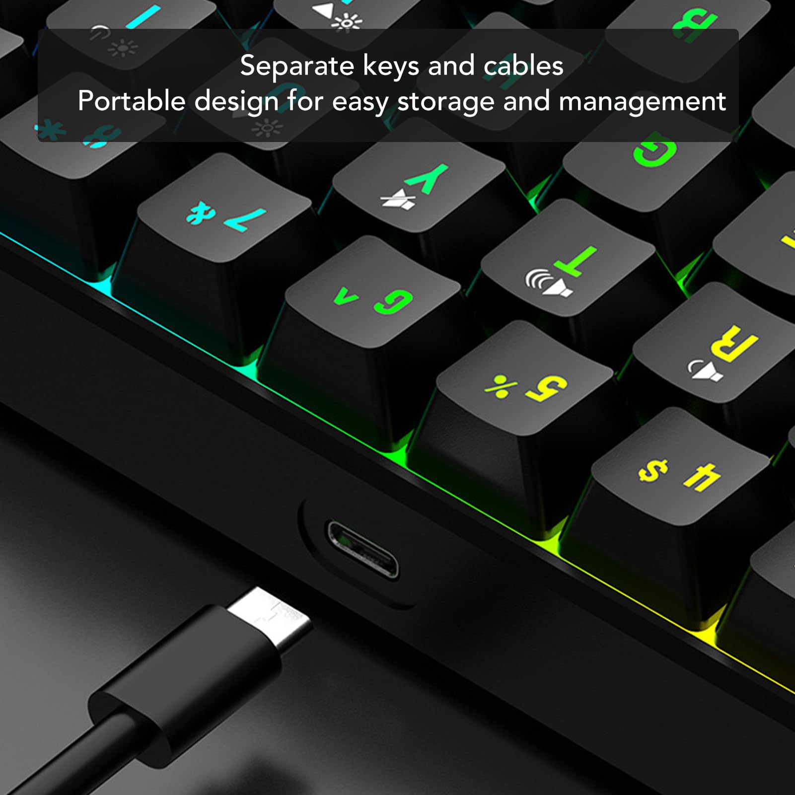Combo Tastiera e Mouse da Gioco Wireless Al 60%, Tastiera e Mouse Compatti Retroilluminati a LED RGB, Tastiera Ergonomica a 61 Tasti per Giochi, Ufficio Aziendale (Cornice bianca