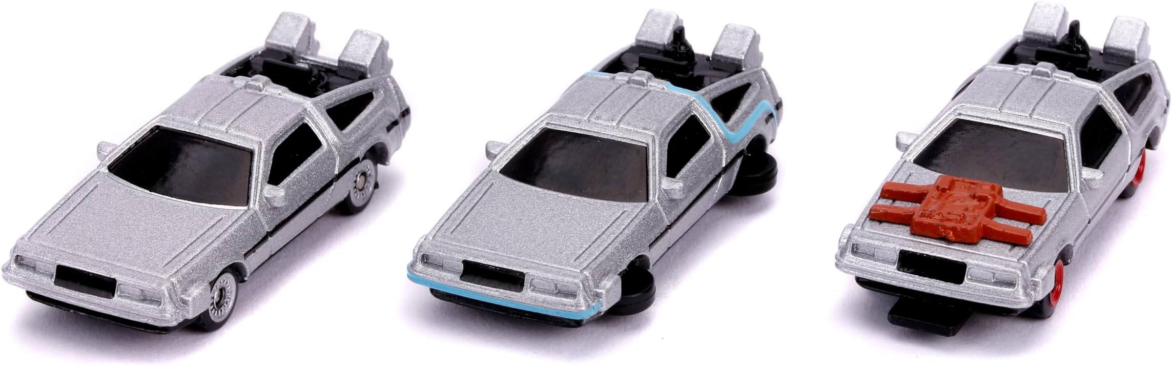 Back to The Future 1.65" Nano 3-Pack Die-cast Cars, Toys for Kids and Adults