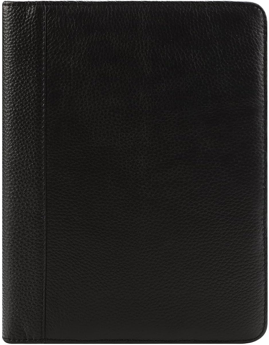 FranklinCovey - Slim Franklin Cover - Leather - Open Cover for Wirebound Planners (Classic, Black)