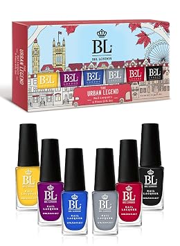 BL Urban Legend Luxury 6 Pack Multi-color Nail Polish Set - The Queen Of Deluxe - The Perfect Set For The Perfect Stylish Manicure - A Professional Quality Quick Dry Set For True Connoisseurs