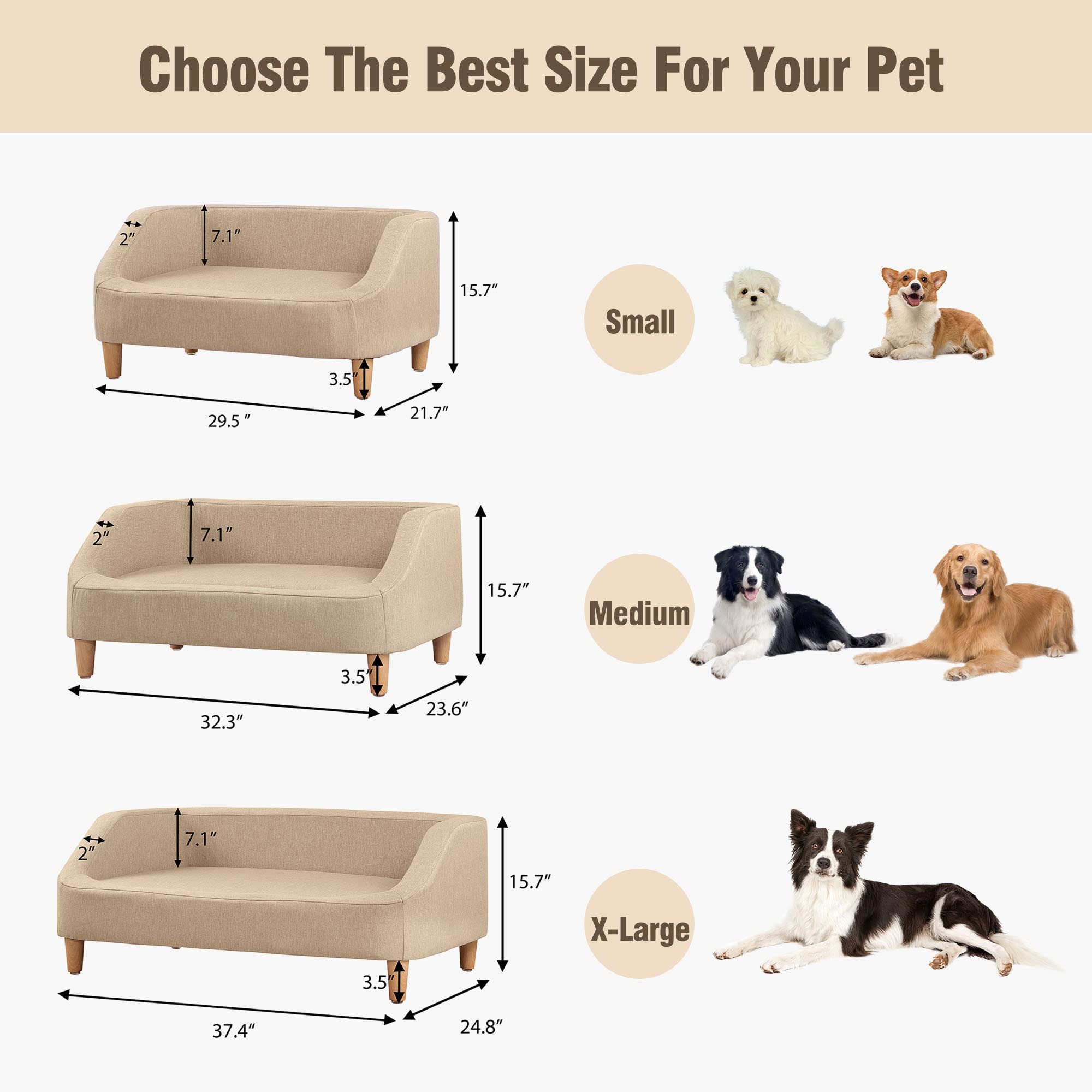 犬用ソファー Amazon | ZSQ 犬用ソファ、可動クッション付きペットソファ