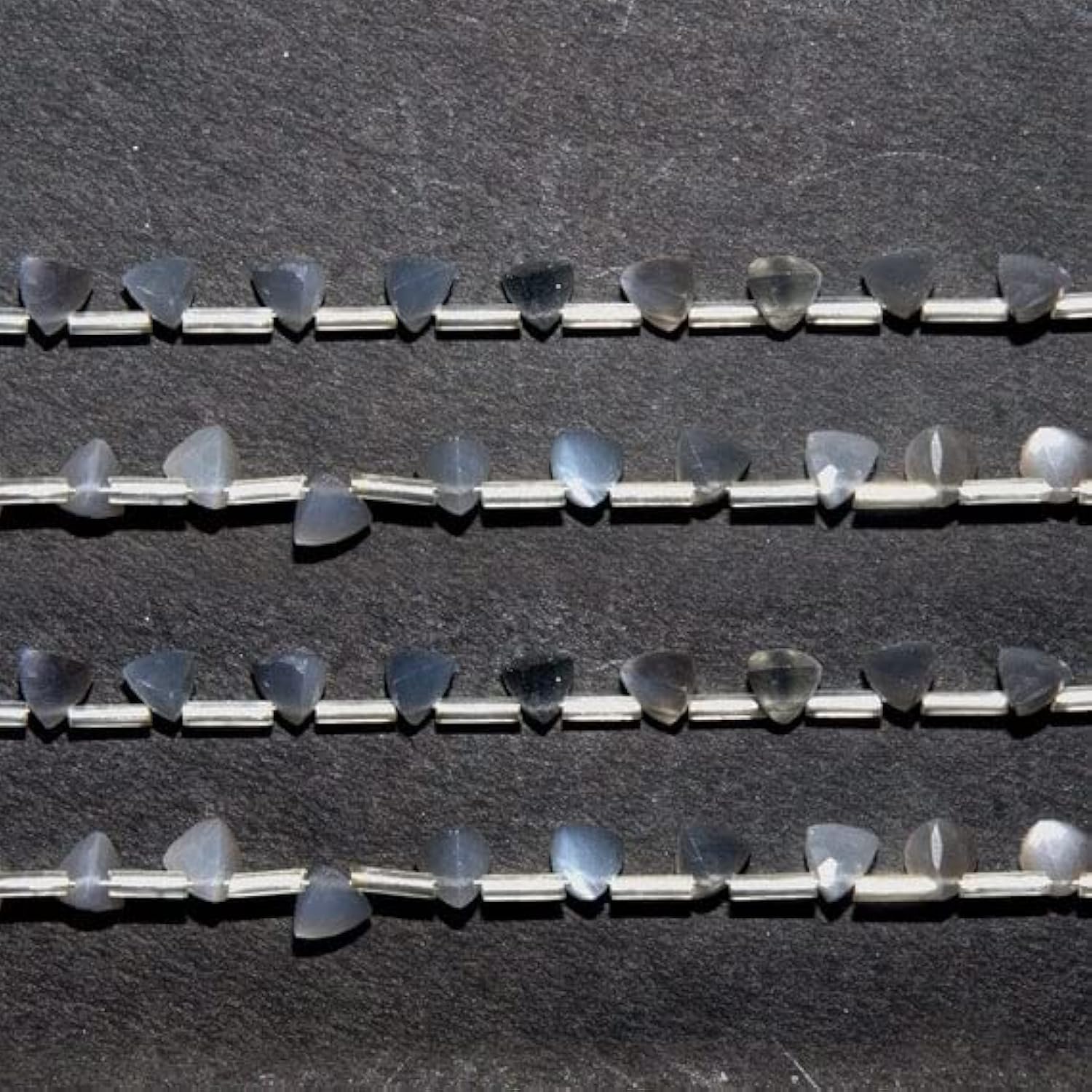 Pierre de lune grise trillons 7mm 8mm briolettes pour la création de bijoux en perles