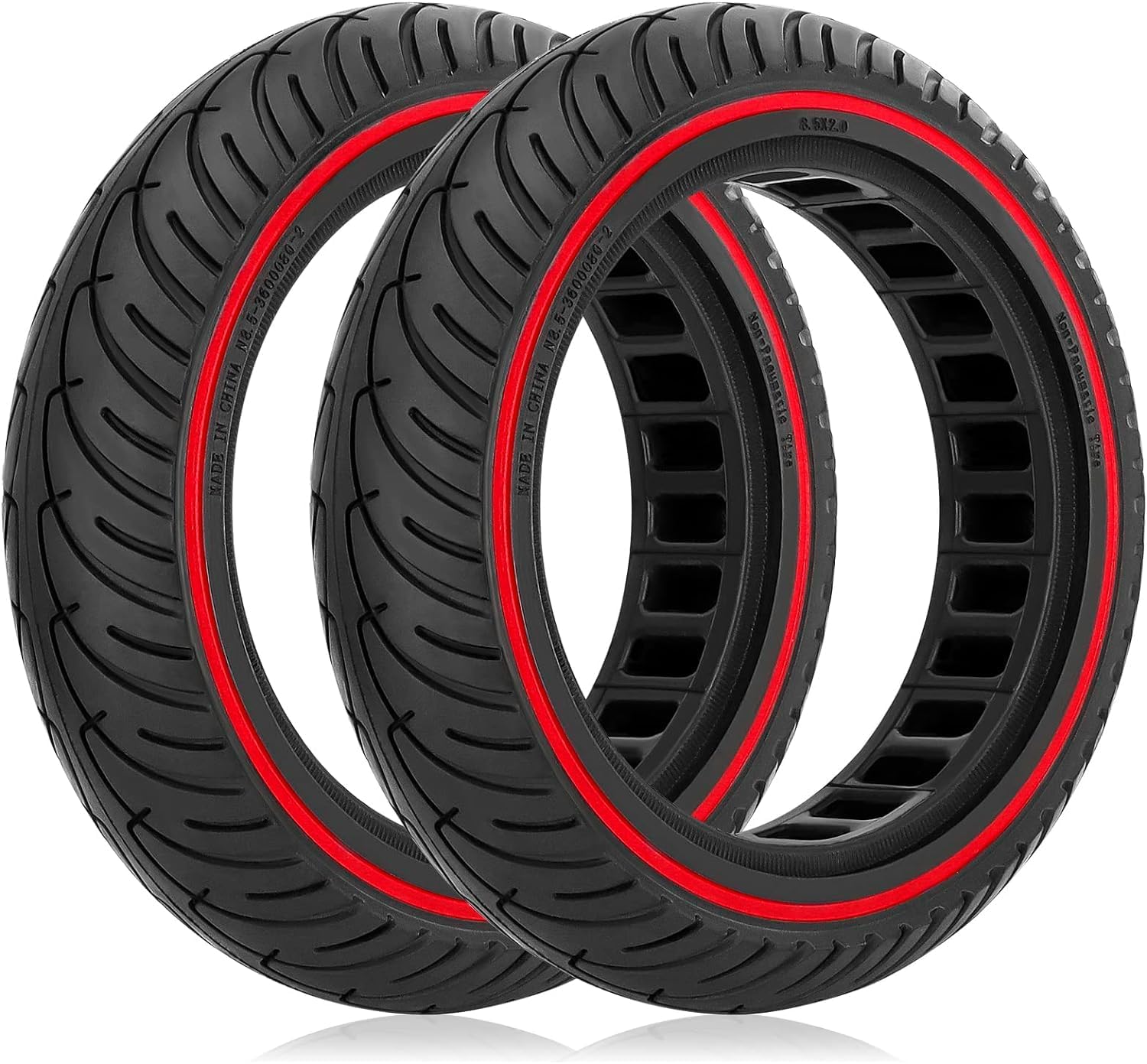 2PCS 8.5x2 inches Scooter Solid Tires, Electric Scooter Replacement Wheels Honeycomb Solid Tire, 50/75-6.1 Tire Replacement, 8 1/2 x2 Tire for Xiaomi M365 Pro 1S/Gotrax GXL V2 XR