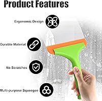 Vista 3 de Ziciner Escobilla de silicona pequeña para ventana, escobilla de agua para parabrisas de automóvil, escobilla multifuncional con hoja de 5.9