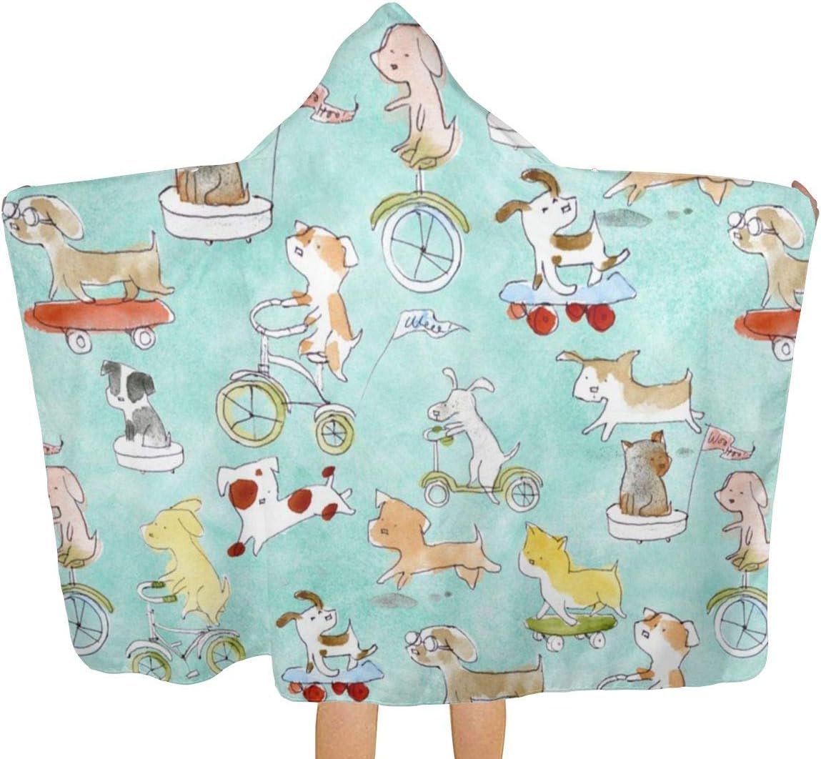 Adventure Awaits Dogs Lucinda Wei Beach Towel With Hood Swim Pool Multi-use For Bath/Shower/Pool/Swim 31.8”x51.2”