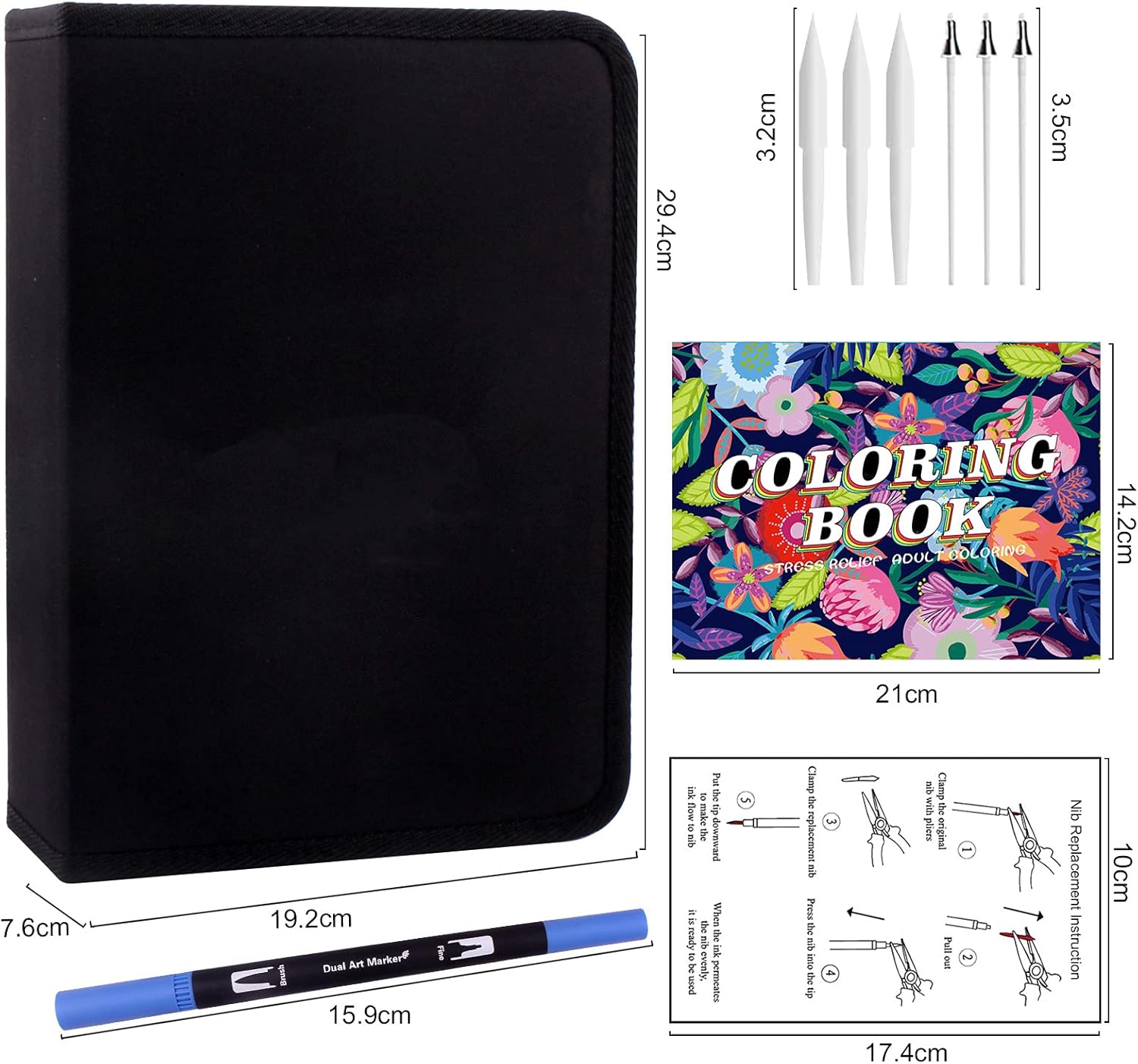Diuraa 132 Pennarelli da disegno Pennarelli a doppia punta, pennarelli fineliner Pennarelli con punta in feltro Penne colorate per libri da colorare per adulti Calligrafia Disegno - Immagine 5