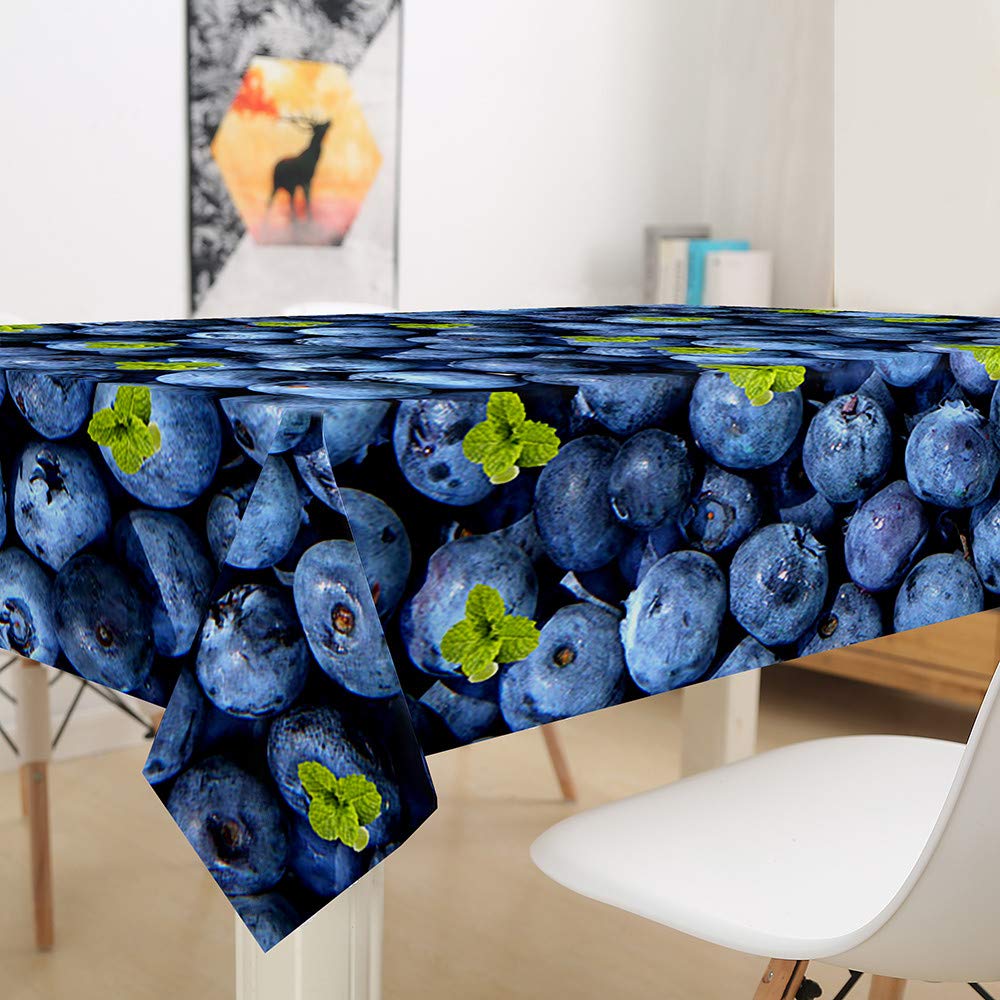 FANSU Fruit Nappe Rectangulaire Anti Tache, 3D Nappe De Table Imperméable Lavable Résistant Nappe Pour Cuisine Restaurant Jardin Intérieur Extérieur Décoration (Citron,140x240cm