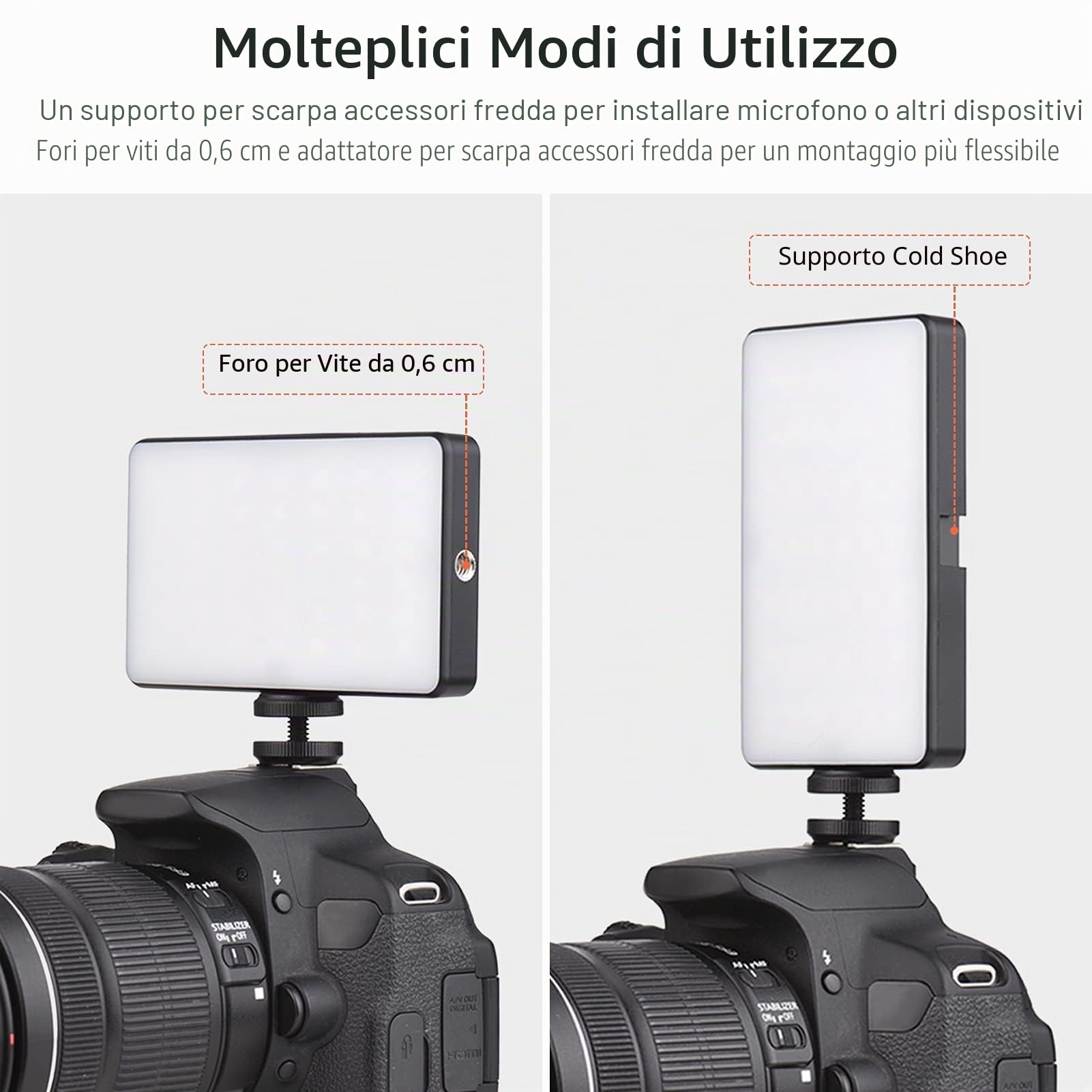 Andoer W140 RGB Video Light, Luce LED Portatile Full Color 2500K-9000K dimmerabile, Luce Fotografica Ricaricabile con treppiede da tavolo Supporto per telefono per computer Clip per scarpe fredde