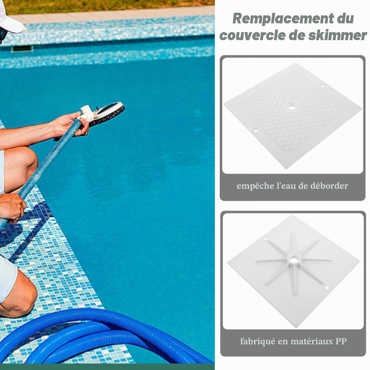 VANZACK Couvercle De Skimmer De Piscine Couvercle pour Skimmer Carré Couvercle De Skimmer Carré Pièce De Rechange Couvercle De Skimmer Pièce De Rechange Couvercle De Skimmer Pièce De