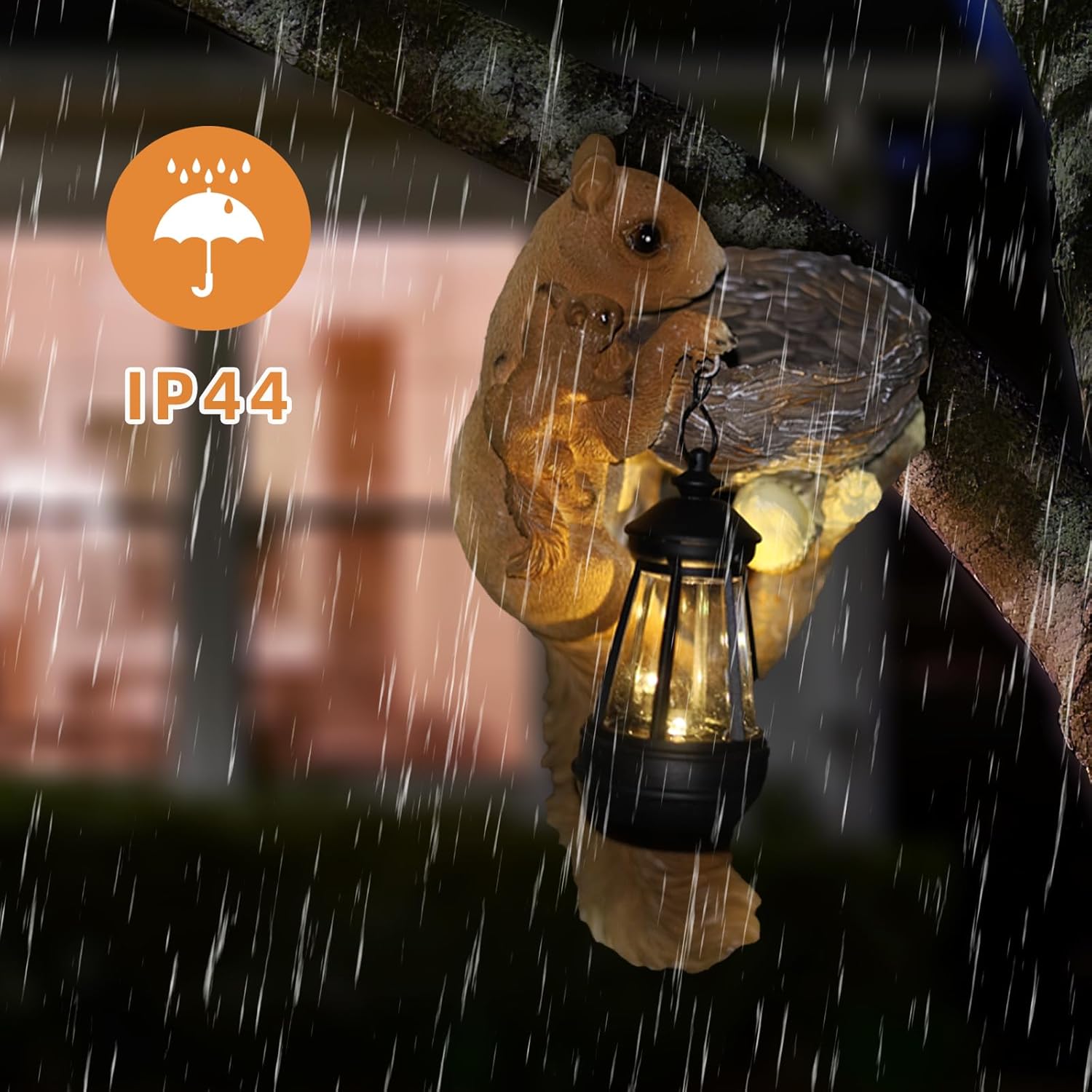 Solar Garden Decor: 11.8-Inch Squirrel Resin Statue Bird Feeder - Solar Statue, Lawn Ornament,Yard Decorations Outdoor, Garden Decor Unique Birthday Housewarming Gifts for Mom, Women, - Image 6