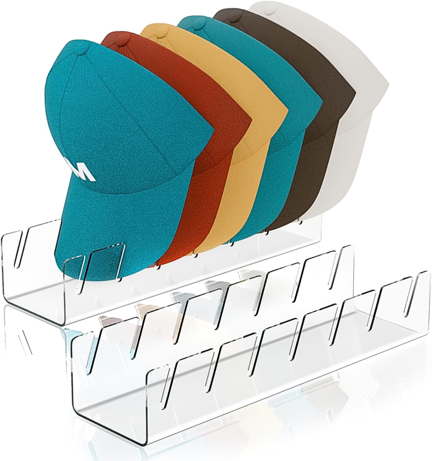GoMaihe Hat Organizer for Baseball Caps 2pack Acrylic Hat