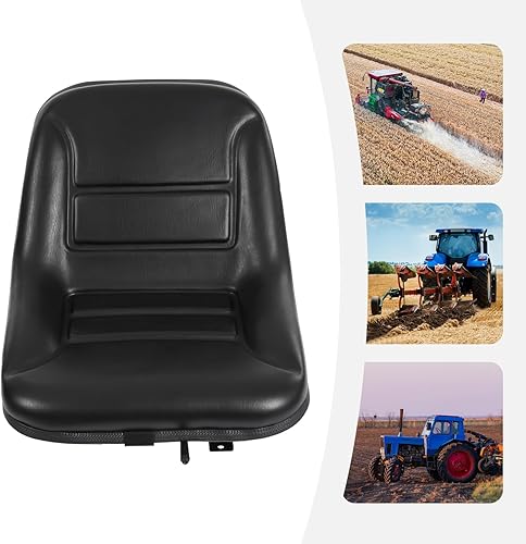 Miniatura 9 de Asiento universal de carretilla elevadora con pista deslizante, asiento de tractor de PVC con bolsillos de almacenamiento de malla, asiento de
