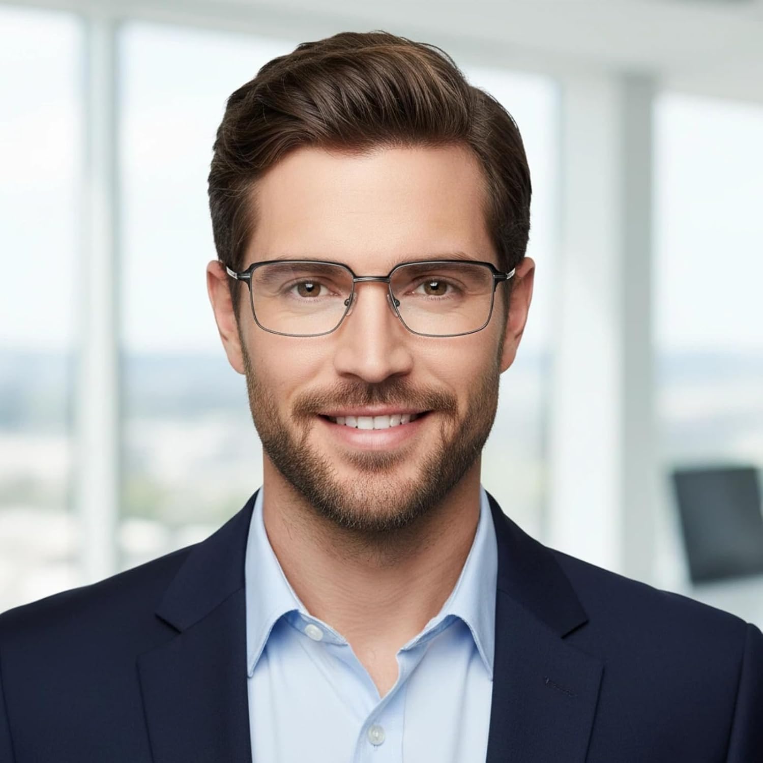 Clear Lens Glasses for Men, Lightweight Mens Eyewear Frame, Business Style Non Prescription Glasses, Lens Replaceable - Image 2