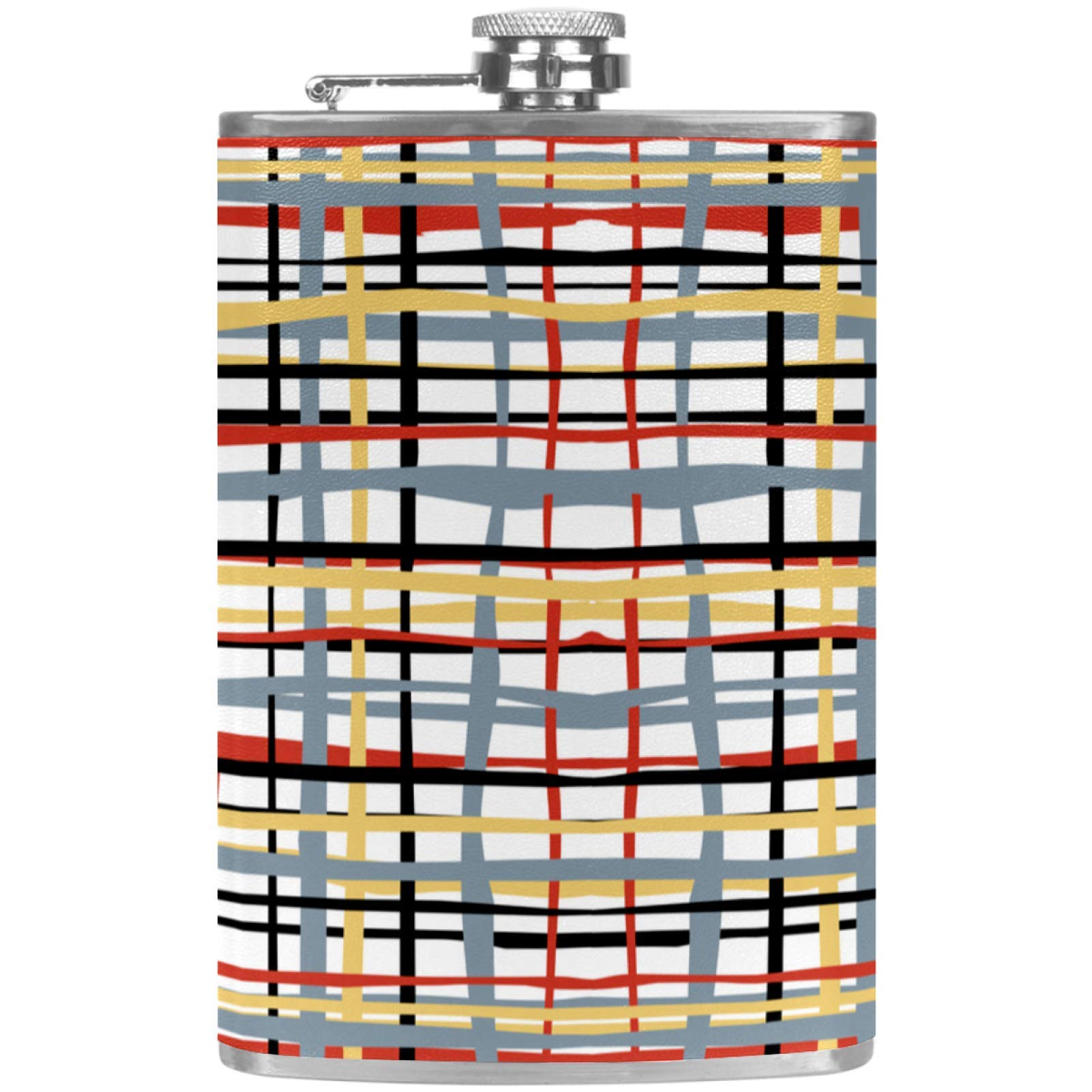 Flasque à whisky de poche pour camping et pêche en motif géométrique moderne