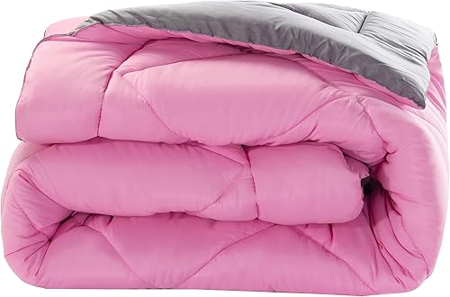 Miniatura 3 de Elegant Comfort Juego de edredón reversible de 3 piezas para todas las estaciones, ultra suave, edredón alternativo al plumón, individual, rosagris