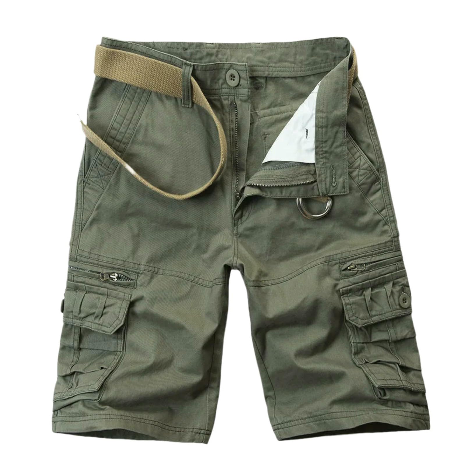 Short cargo d'été en coton homme décontracté short de jogging ample léger multi-poches - 7