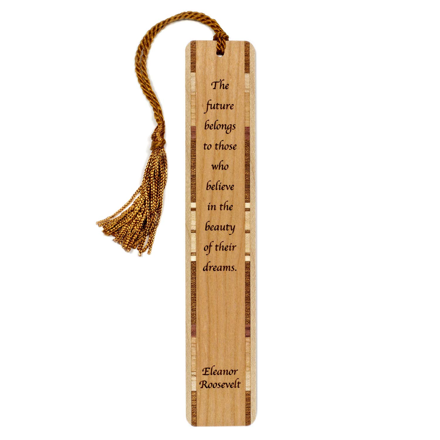 Schöne Worte Gravur Holz Lesezeichen mit Quaste Eleanor Roosevelt - Future-dreams - Quote