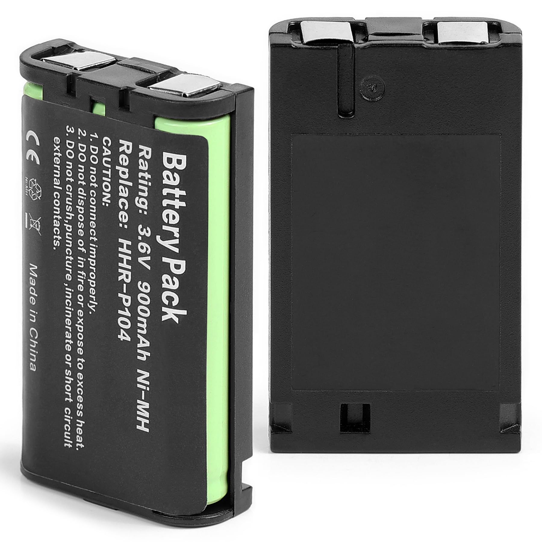 2 x Battery Batteries HHR-P104 Type 29 Compatible with Panasonic Cordless Phone KX-TG5623 KX-TW201 KX-TGA550 Cordless Phone GP85AAALH3BXZ NI-MH Battery 900 mAh 3.6 V