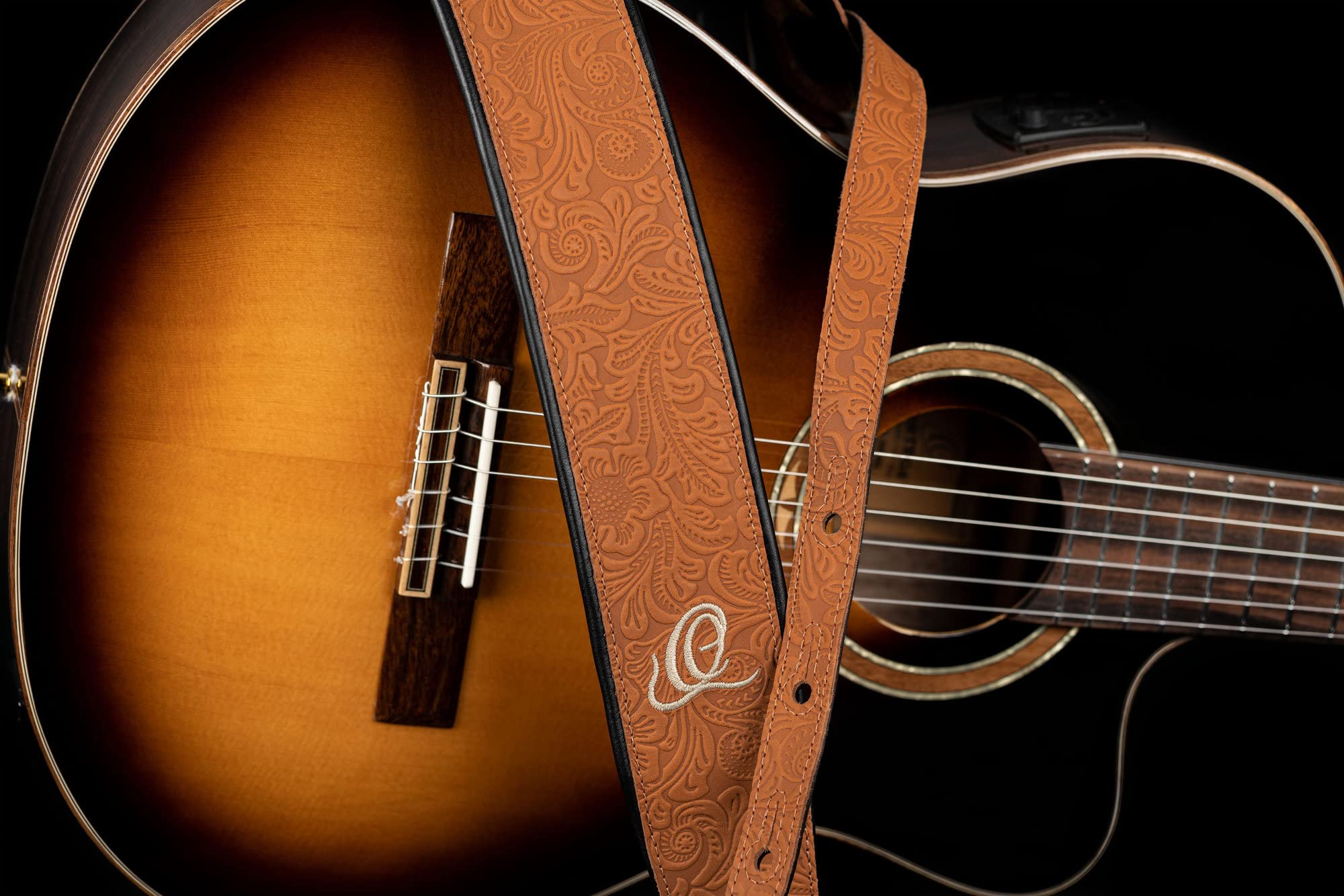 Ortega Guitars OSBY-4 - Correa de piel para guitarra