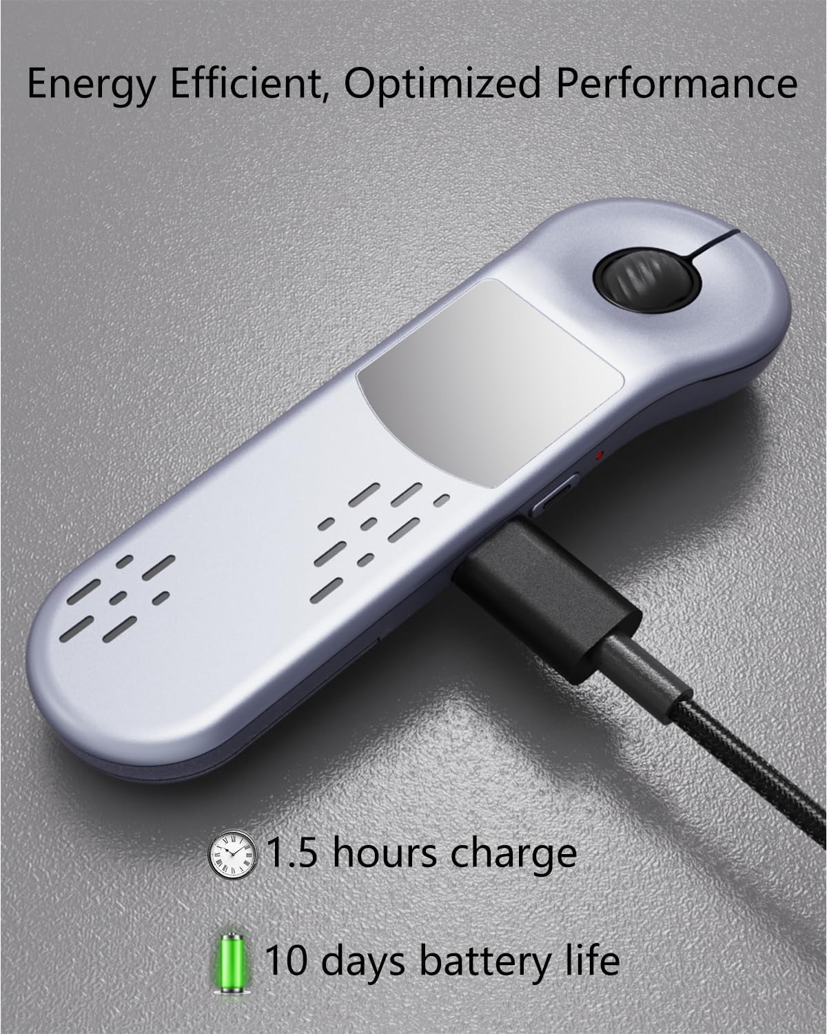 Air Mouse Bluetooth Presenter with Touchpad for PC/iOS/Android, Rechargeable Remote Control for PowerPoint/Keynote/TikTok/Camera/Kindle App (Silver)