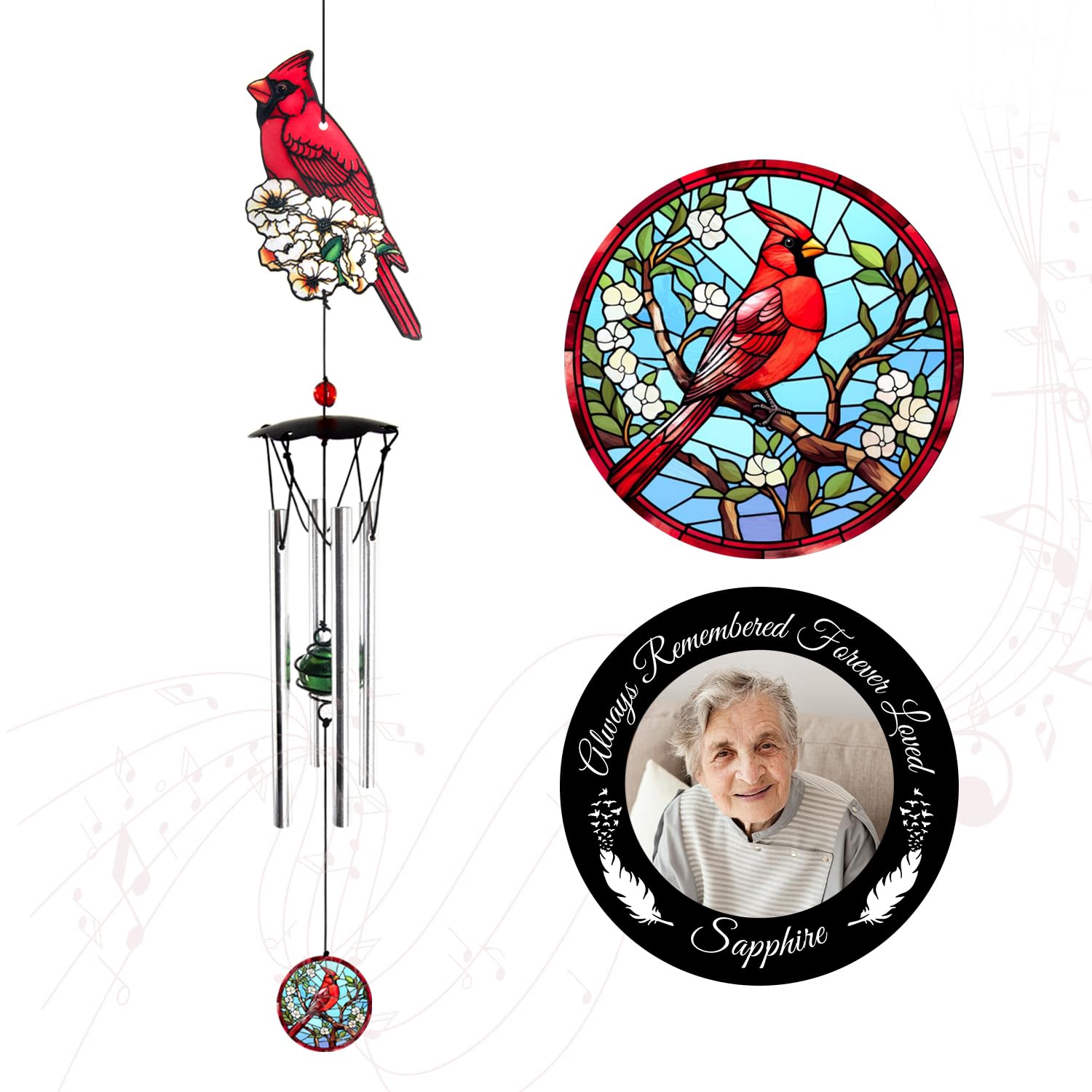 ASTARIN Personalized Wind Chimes Outdoor Large Deep Tone,Large Customized Wind Chimes for Outside Tuned Relaxing Soothing Low Bass,Memorial Windchimes Sympathy for Mom Dad