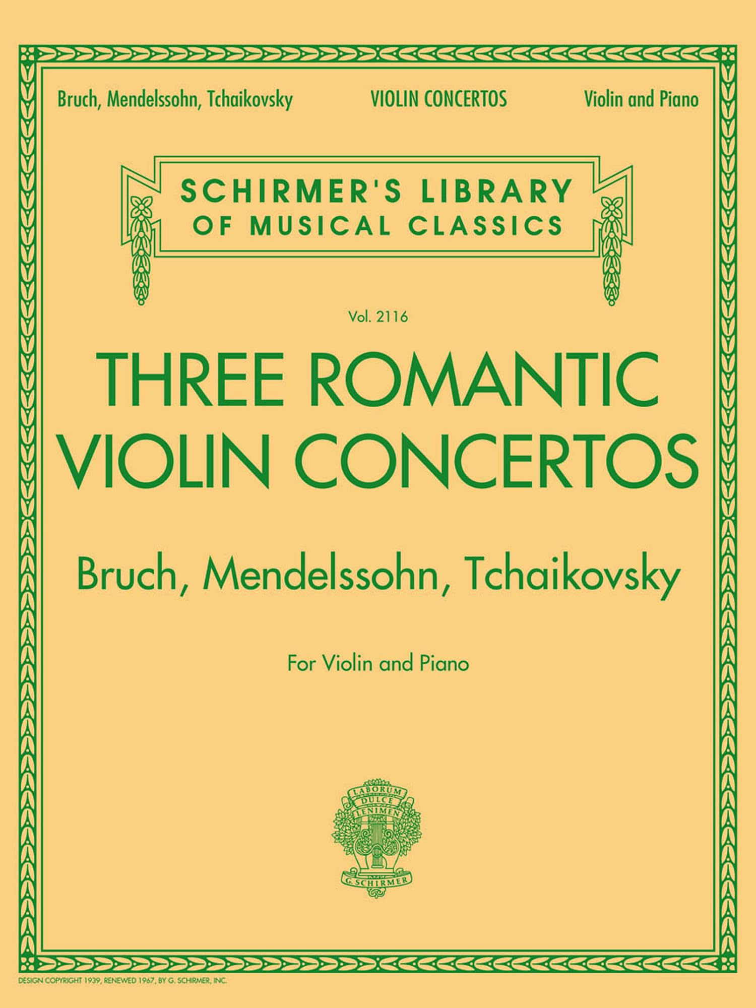 Three Romantic Violin Concertos Sheet Music Collection for Violin and Piano | Bruch, Mendelssohn, Tchaikovsky | Romantic Classical Repertoire with ... Classics Vol. 2117 for Violin and Piano