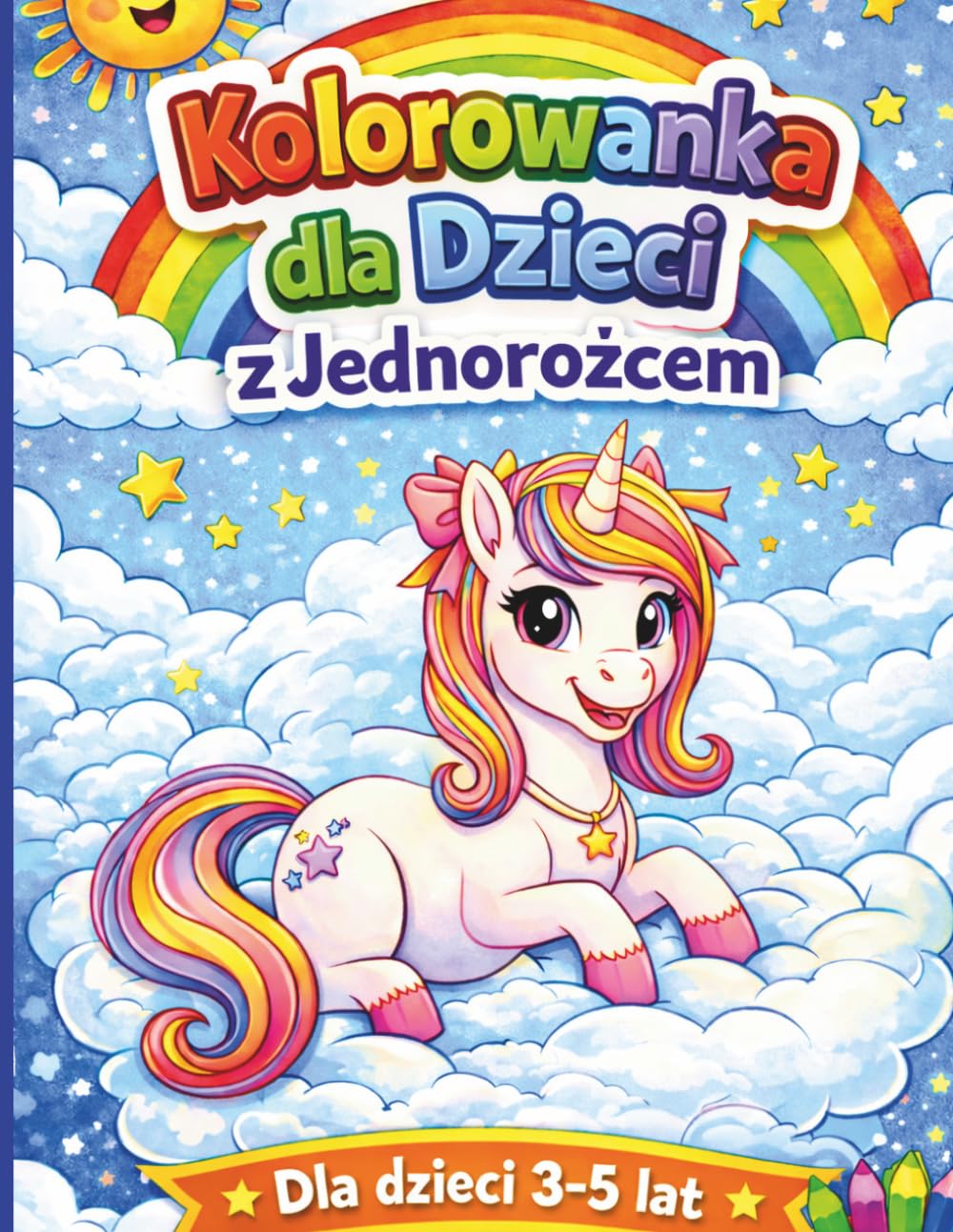 Kolorowanka dla Dzieci z Jednorożcem dla dzieci w wieku 3-5 lat