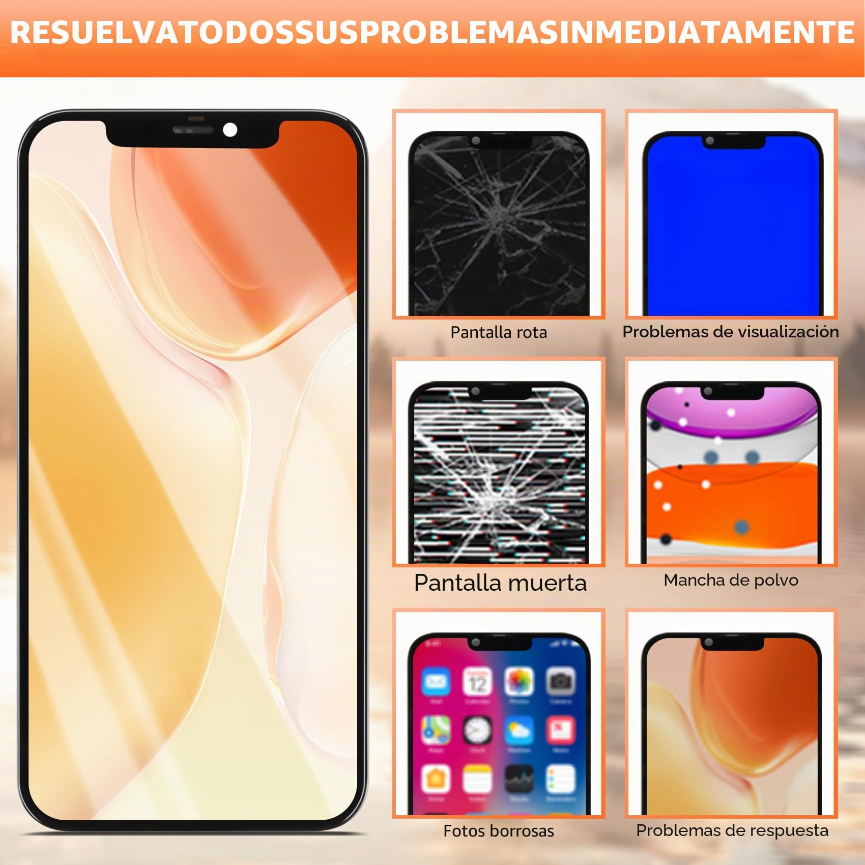 Pantalla LCD para iPhone 12 A2403 A2172 A2402 Pantalla LCD para iPhone 12 Pro A2407 A2341 A2406 6,1 pulgadas Pantalla táctil Digitizer Assembly con Reparación, Negro Incell