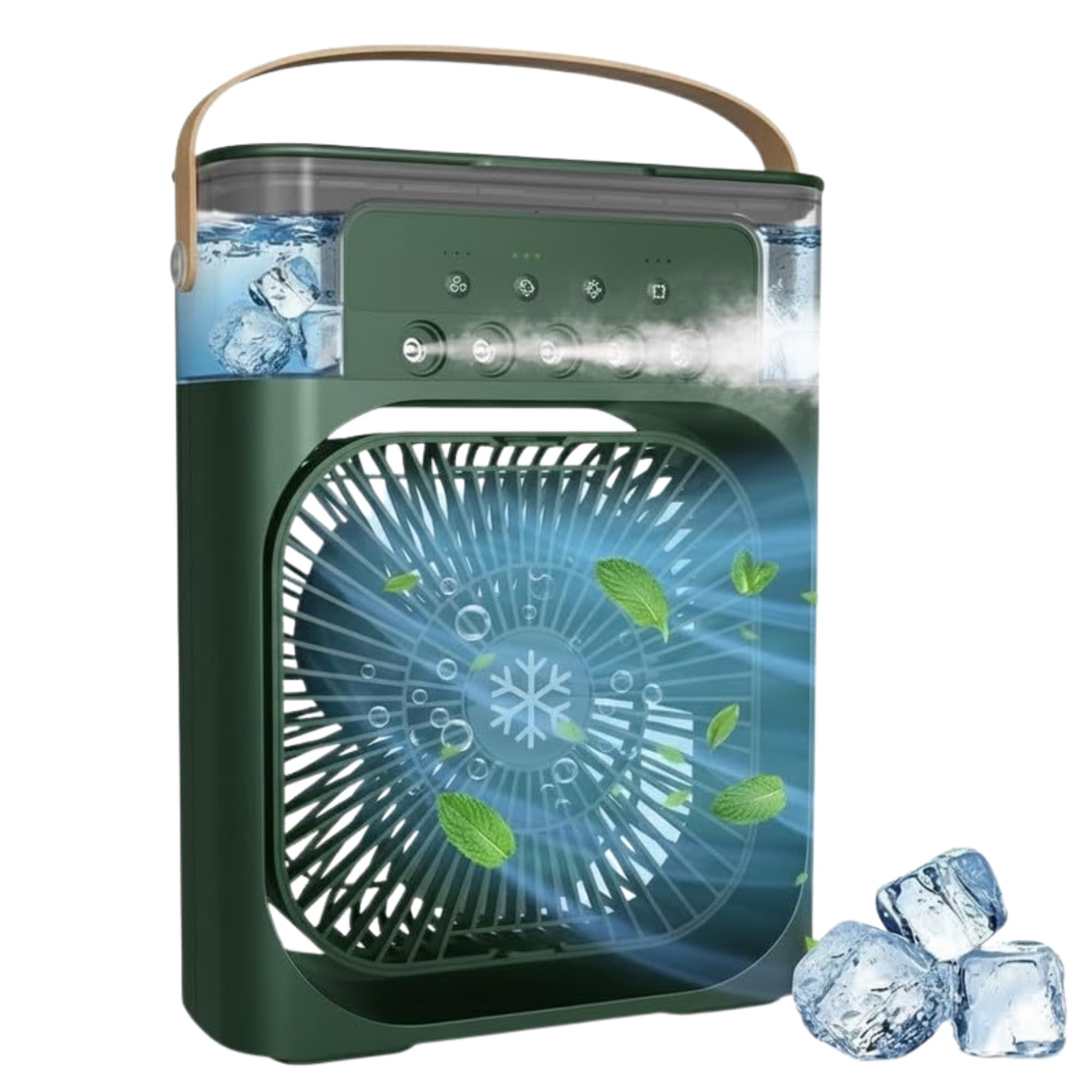 Drumstone TopRated 𝟏𝟓𝐘𝐫 𝐖𝐚𝐫𝐫𝐚𝐧𝐭𝐲 Rechargeable Portable Air Cooler Fan for Home and Office, Water Cooling Fan with 3 Speed Modes for Room and Travel – Green, LED Light Timer-image-16