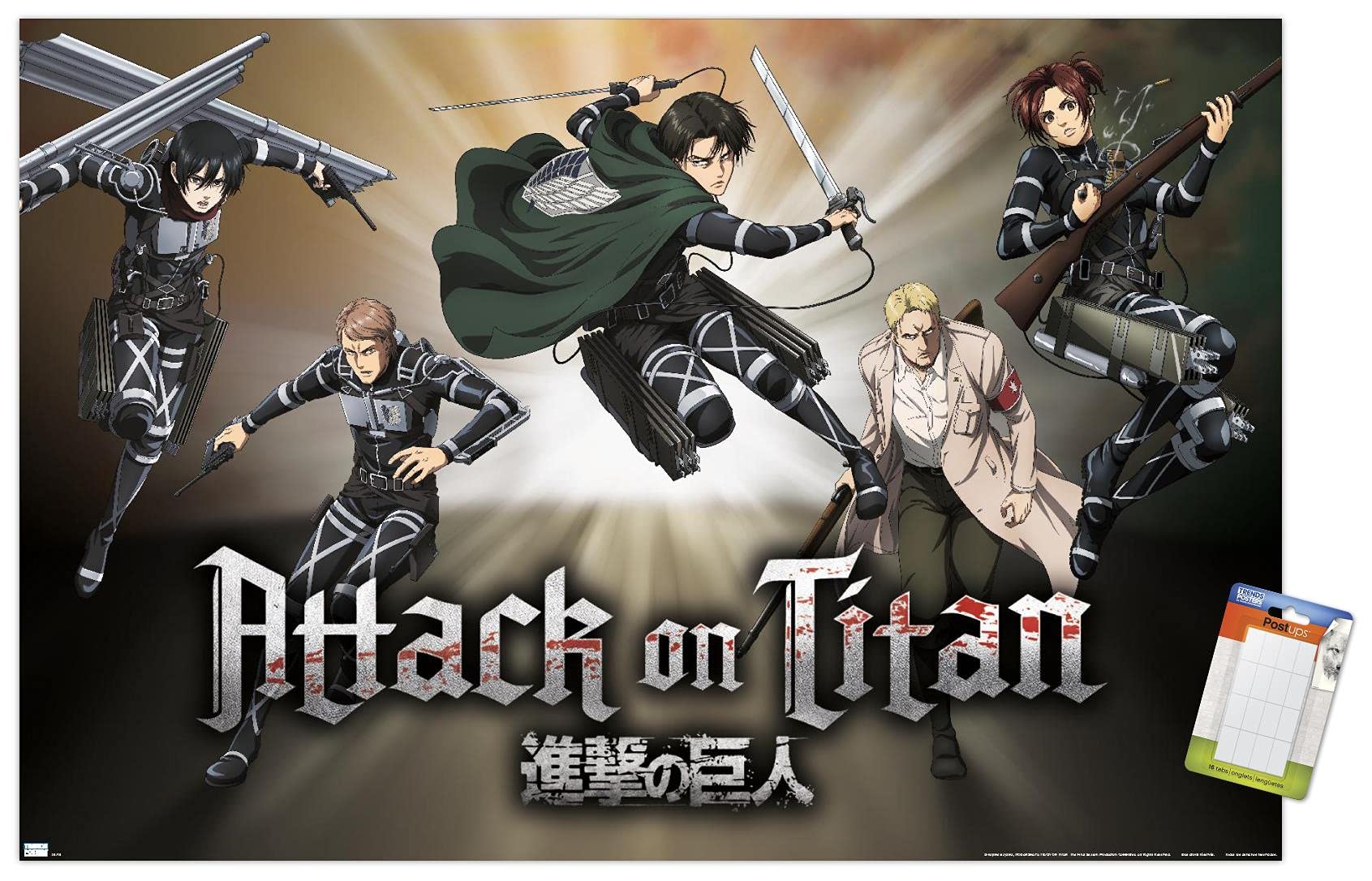Trends International Attack on Titan: Season 4-Collage Wall Poster, 22.375" x 34", Premium Poster & Mount Bundle