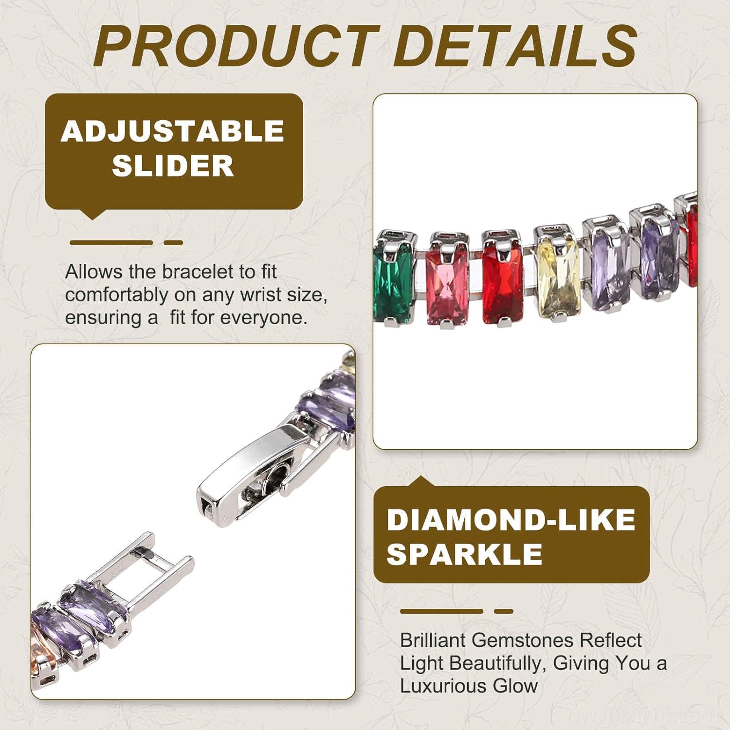 MECCANIXITY Diamond Tennis Bracelet for Women, Adjustable Stackable Cubic Zirconia Tennis Bracelet with Jewelry Box - Image 3