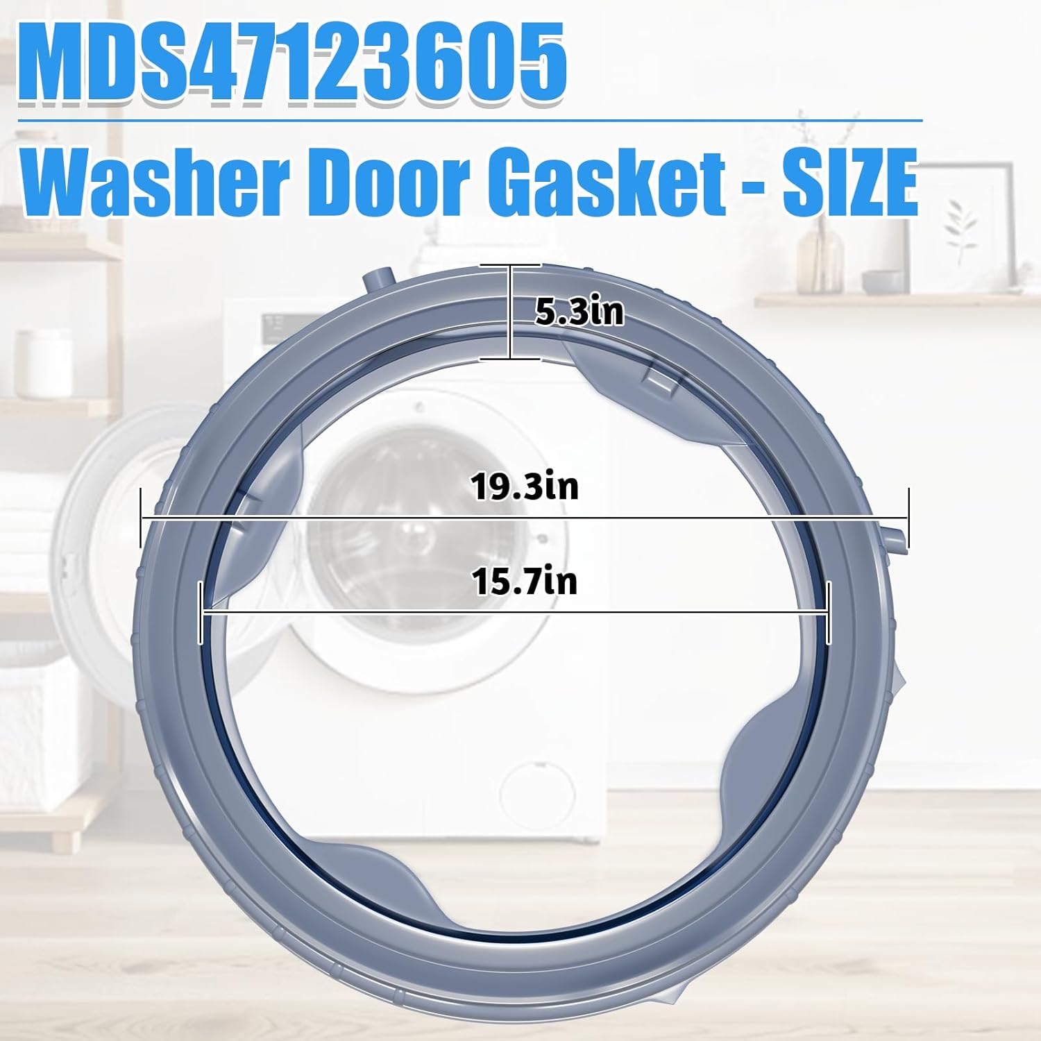 Upgraded MDS47123605 Washer Door Boot Gasket Compatible with LG Front Load Washer Door Seal & Kenmore Washer Parts WM3570HWA, WM3470HVA, WM3575CW, WM3770HWA WM3470HWA AP5602285 PS3648651 Door Seal