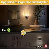 Vista 60 de L LOHAS LED Luz nocturna, paquete de 2 luces nocturnas regulables enchufables a la pared, luz nocturna RGB que cambia de color con sensor de luz