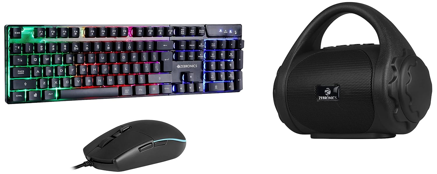 Amazon.in Buy Zebronics ZebWar Gaming Keyboard and Mouse Combo (Gold