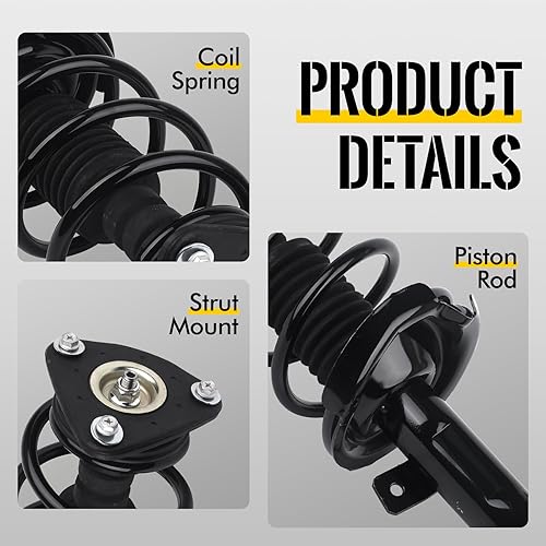 Miniatura 3 de KUSATEC Amortiguador completo delantero y trasero 172264 172263 343412x2 4 piezas para Mazda 3 2004-2009, Mazda 5 2006-2010, puntales con conjuntos