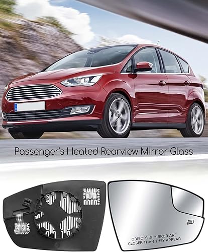 Miniatura 10 de Espejo calefactable para el lado izquierdo del conductor, repuesto para Ford Escape 2013-2016 C-Max 2013-2018, reemplazo CJ5Z17K707F, espejo convexo