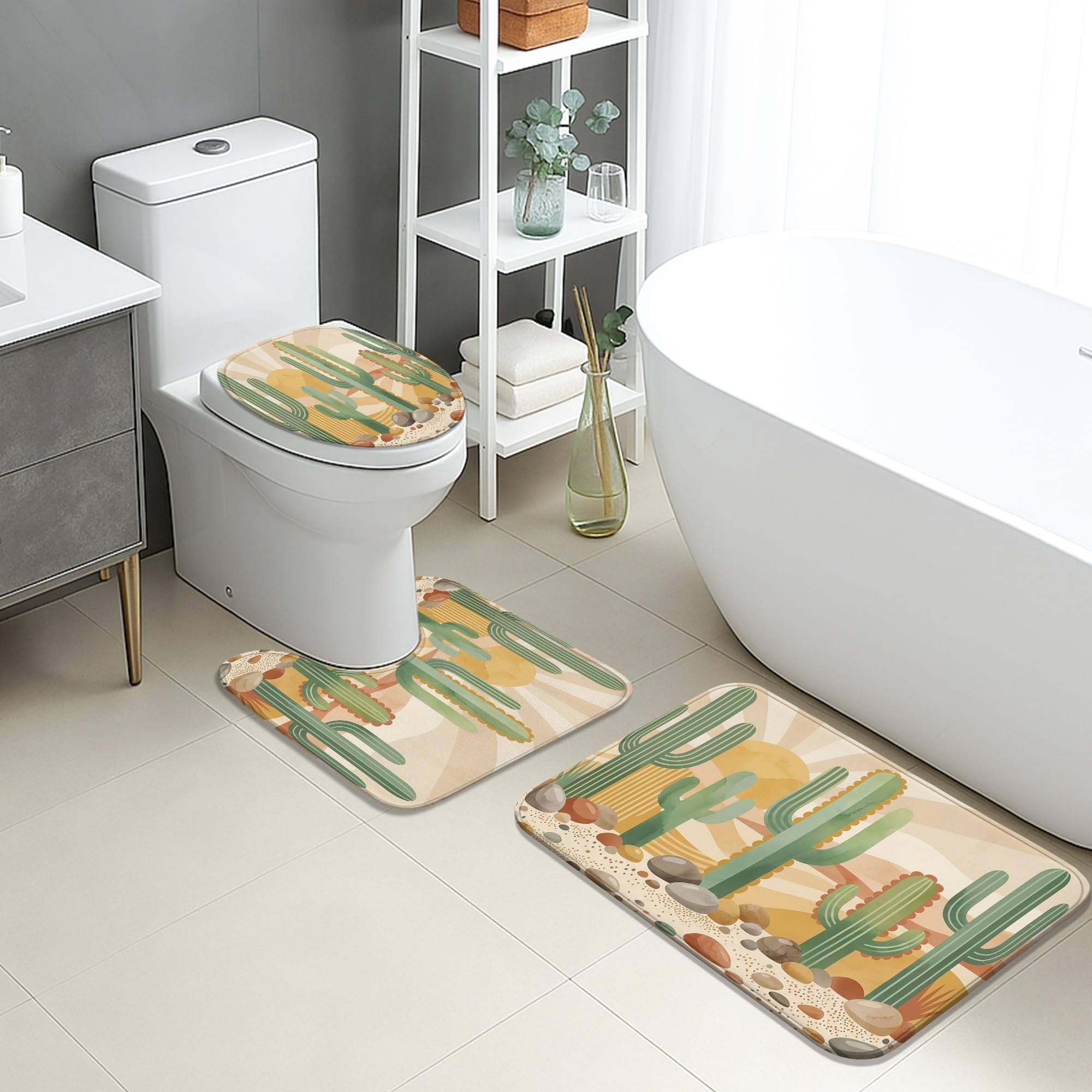 Alfombra decorativa lavable para baño y aseo estilo vintage