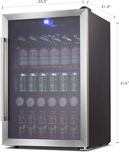 Miniatura 7 de Joy Pebble Enfriador de bebidas y refrigerador mini refrigerador con puerta de vidrio para refrescos, cerveza o vino, enfriador de bebidas pequeño