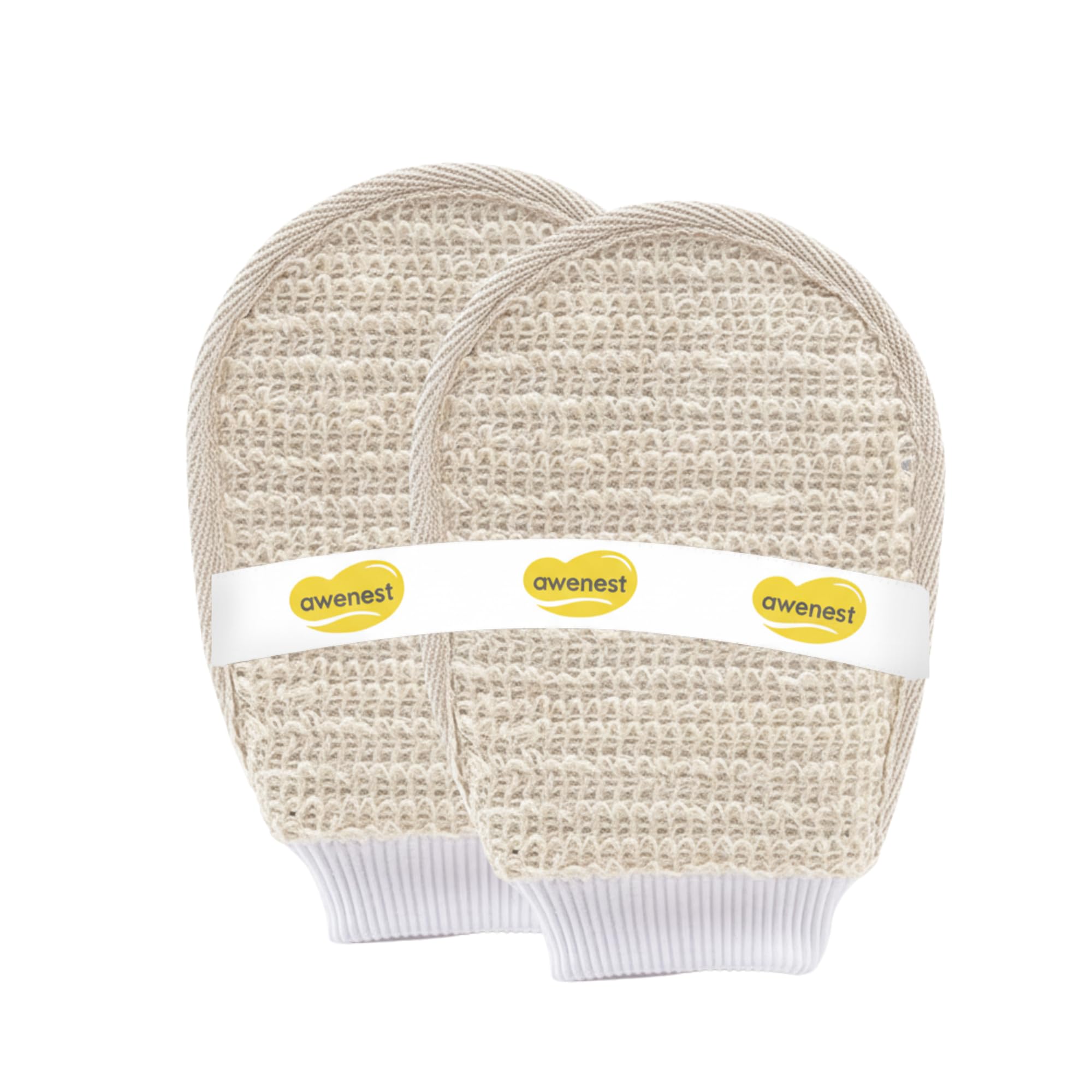 Awenest Ramie Bath Glove Loofah Combo | Reusable Exfoliating Body Scrubber and Deep Cleanser Sponge | Natural Fiber | For Men and Women-picture-24