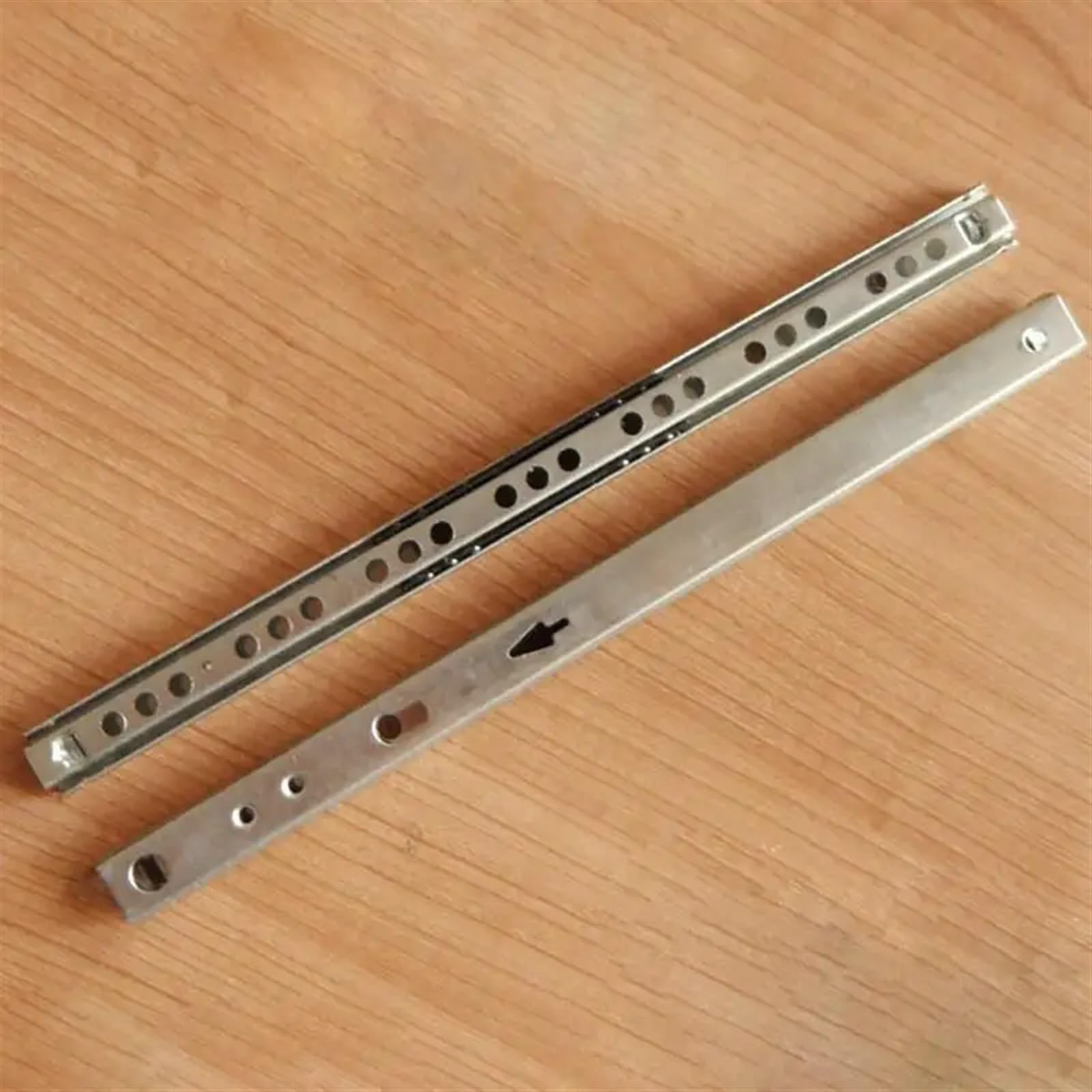 Oumifand 342Mm 1 Pair Drawer Steel Ball Rail Slide Guide Two Sections 17Mm Wide Fold Furniture Hardware Fittings(342Mm)