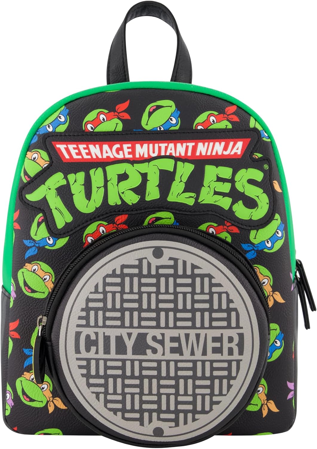 Concept One Teenage Mutant Ninja Turtles Mini Backpack, TMNT Small Travel Bag for Men and Women, Adjustable Shoulder Straps, Pizza, 10 Inch