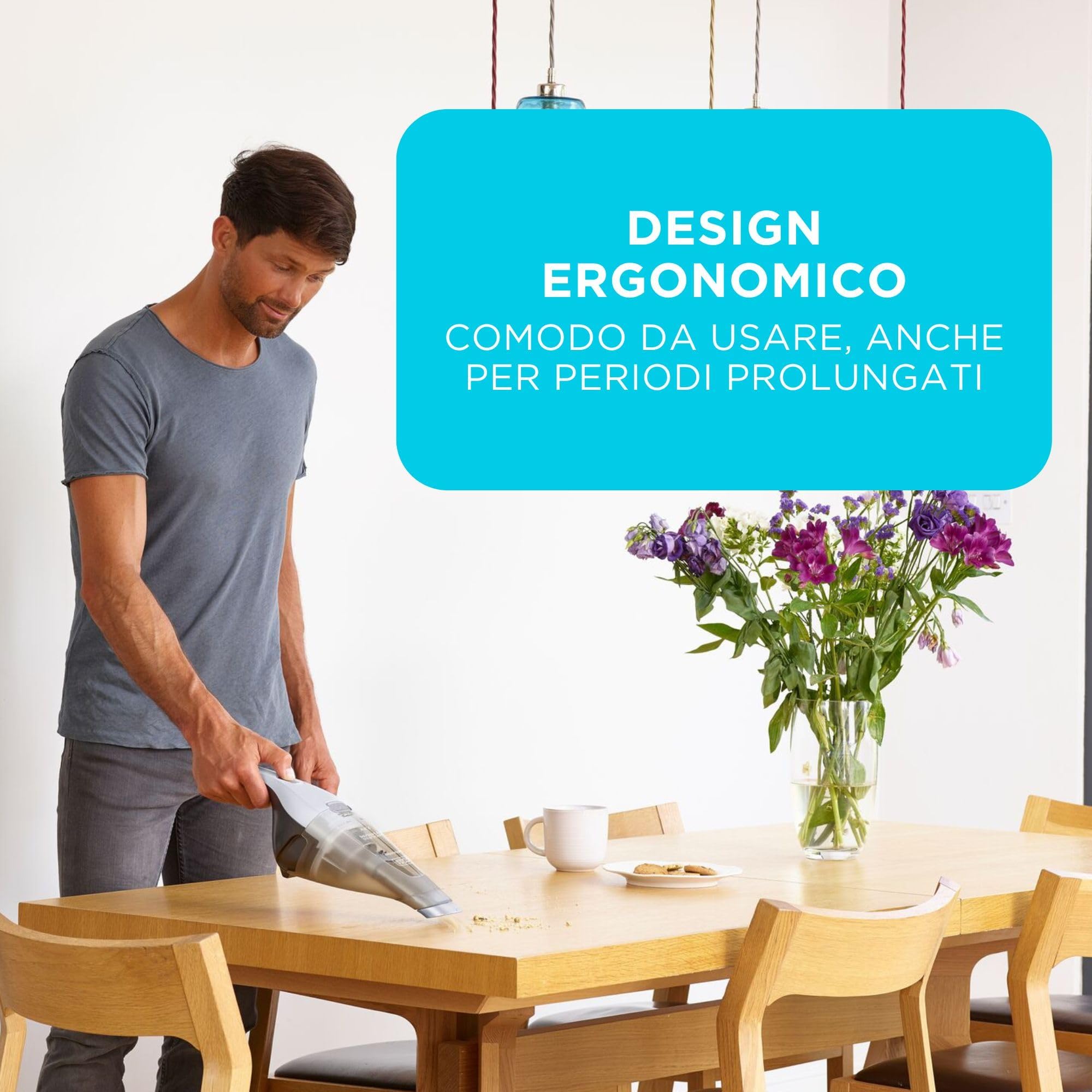 BLACK+DECKER dustbuster 7.2V (Batteria 2.0Ah) Aspirapolvere Portatile Senza Fili, Viola, NVC215W-QW - 5