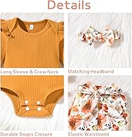 Vista 3 de Aalizzwell Conjunto de mameluco acanalado para bebé recién nacido prematuro para otoño e invierno