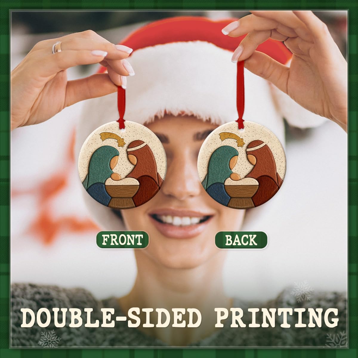 Nativity Christmas Ornament 2025 - Holy Family Ceramic Ornament with Mary, Joseph and Jesus - Religious Church Decoration, Christian Manger Scene Keepsake - Image 4