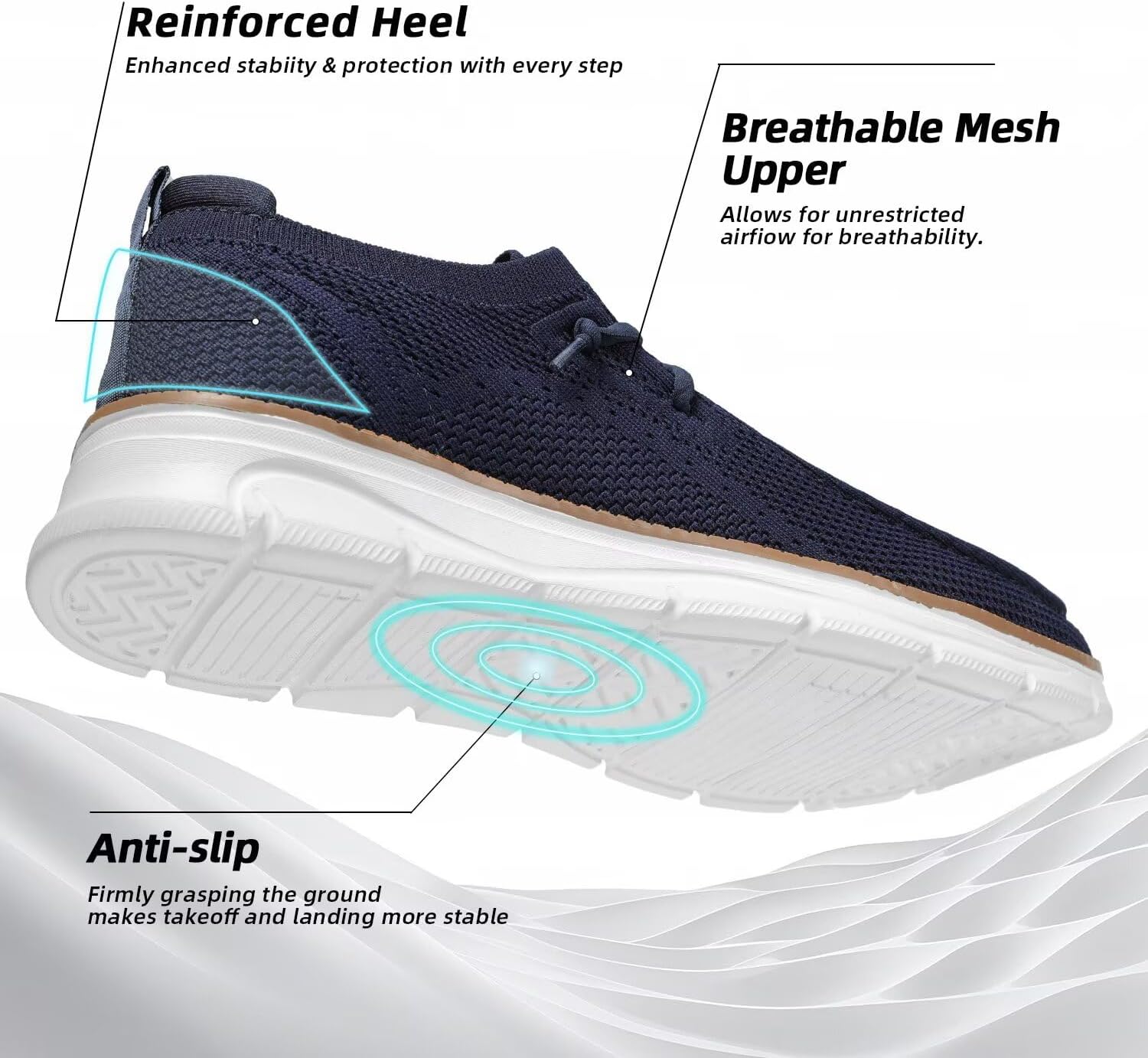 Mens Slip-on Loafers Comfortable Boat Shoes Casual Walking Sneakers Mesh Business Oxfords Work Lightweight Soft Sole - Image 7