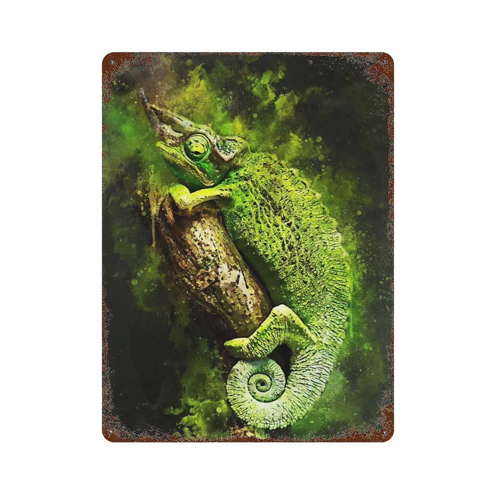 Green Animal Splatter Rusty Metal Tin Sign 15.7"x11.8", for Pub, Kitchen And Man Cave Decor, Novelty Wall Decor